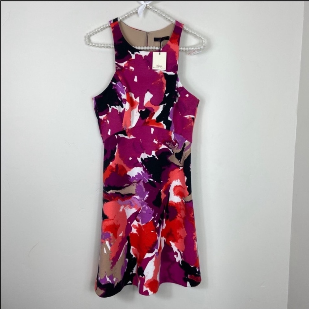 Trina Turk Floral Fit and Flare Dress size 4 - Picture 2 of 8